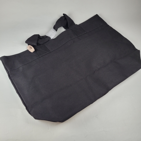 NWT Victoria's Secret Tote Bling Lettering VS Gold Black Large Canvas Duffle - Picture 5 of 9